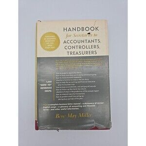 Handbook for Secretaries to Accountants Contollers Treasurer Besse M Miller 1955